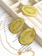 Pendant Necklace | Fruit Slice Botanical Resin Jewelry