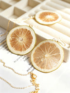 Necklace & Earring Set | Fruit Slice Botanical Resin Jewelry