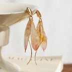 Real Alstroemeria Petal Earrings - "Fairy Wings" Translucent Floral Jewelry