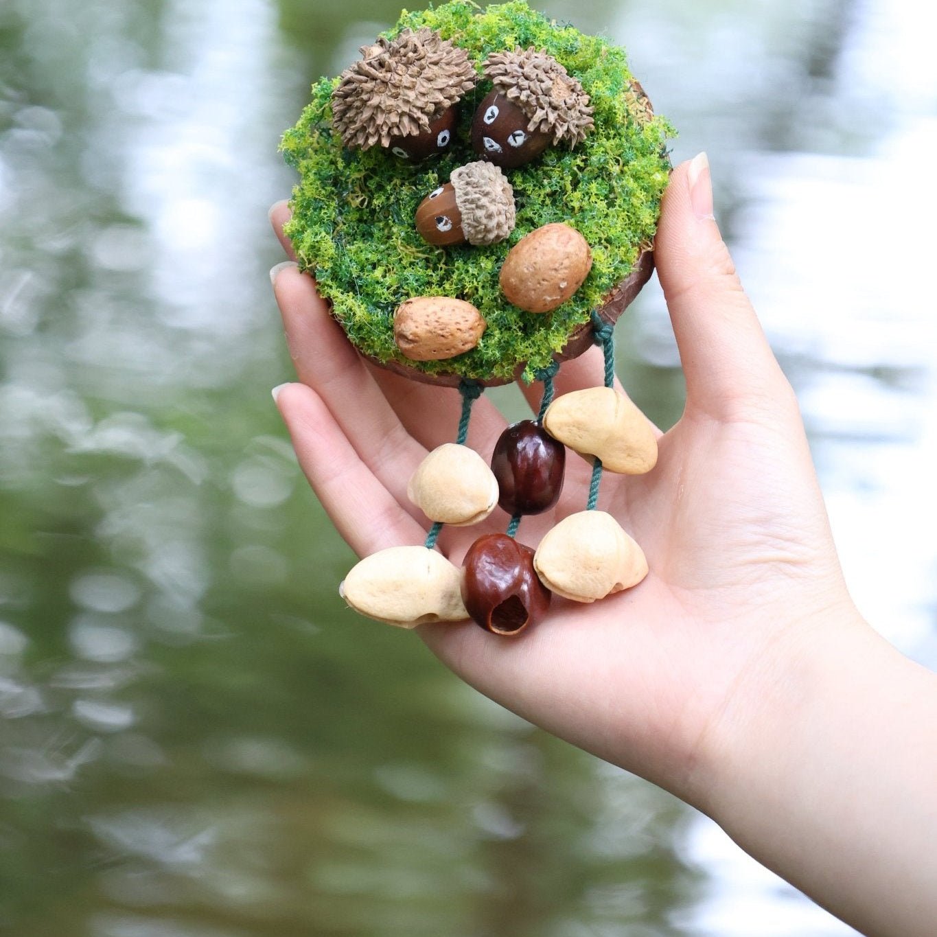 "Acorn Family" Moss Forest Fridge Magnet - Yunicrafts