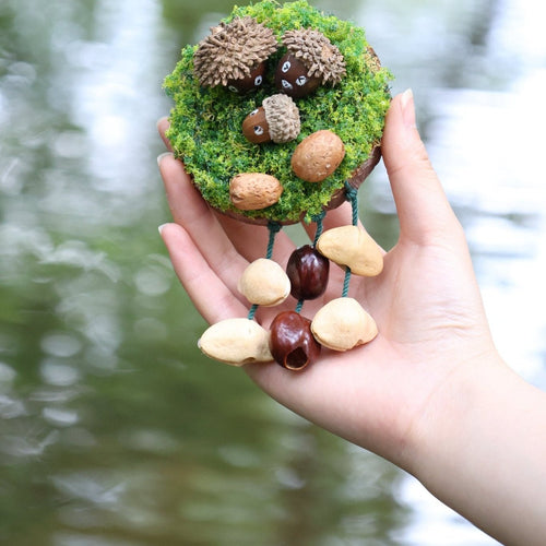 "Acorn Family" Moss Forest Fridge Magnet - Yunicrafts