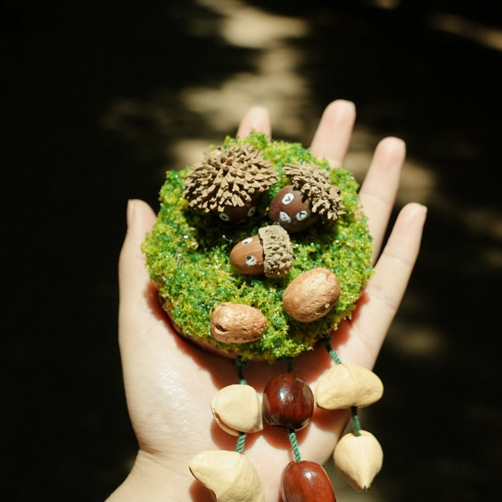 "Acorn Family" Moss Forest Fridge Magnet - Yunicrafts