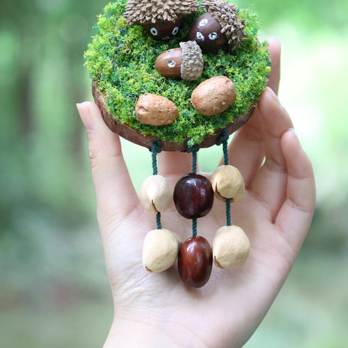 "Acorn Family" Moss Forest Fridge Magnet - Yunicrafts