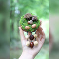 "The Acorn Family" - Handmade Moss Forest Wall Hanging & Seed Mobile - Yunicrafts