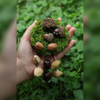 "The Acorn Family" - Handmade Moss Forest Wall Hanging & Seed Mobile - Yunicrafts