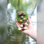 "The Acorn Family" - Handmade Moss Forest Wall Hanging & Seed Mobile - Yunicrafts