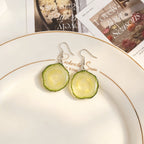 Pendientes de resina con rodajas de pepino - Yunicrafts