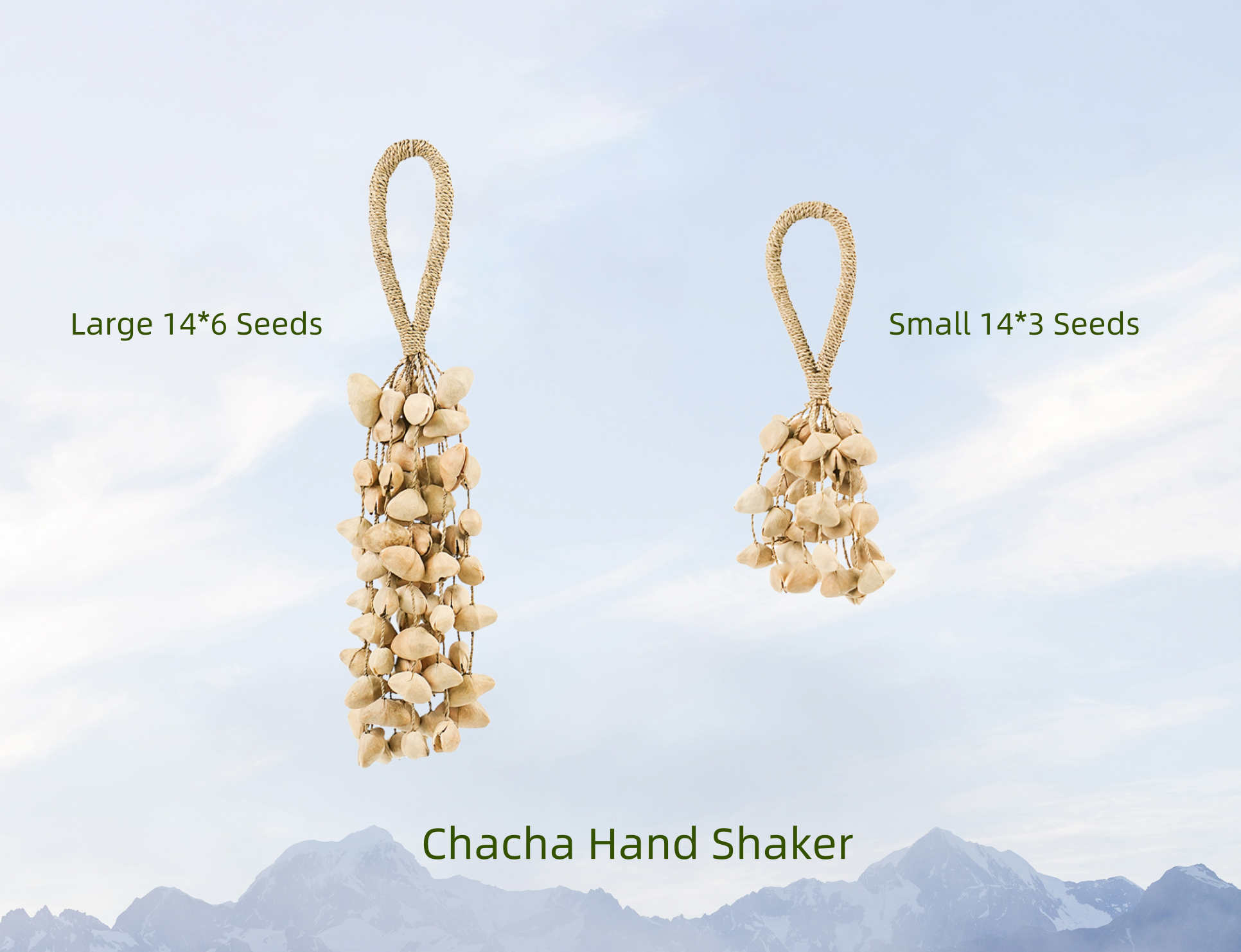 Handmade Chacha Oleander Seed Rope Hand Bell – Natural Rainforest Sound Decor