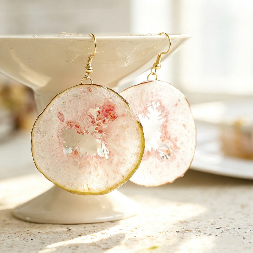 Drop Earrings | Fruit Slice Botanical Resin Jewelry - Yunicrafts
