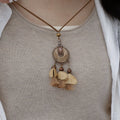 "The Earth Dreamcatcher" - Woven Ring Pendant with Natural Seeds & Mini Tassels - Yunicrafts