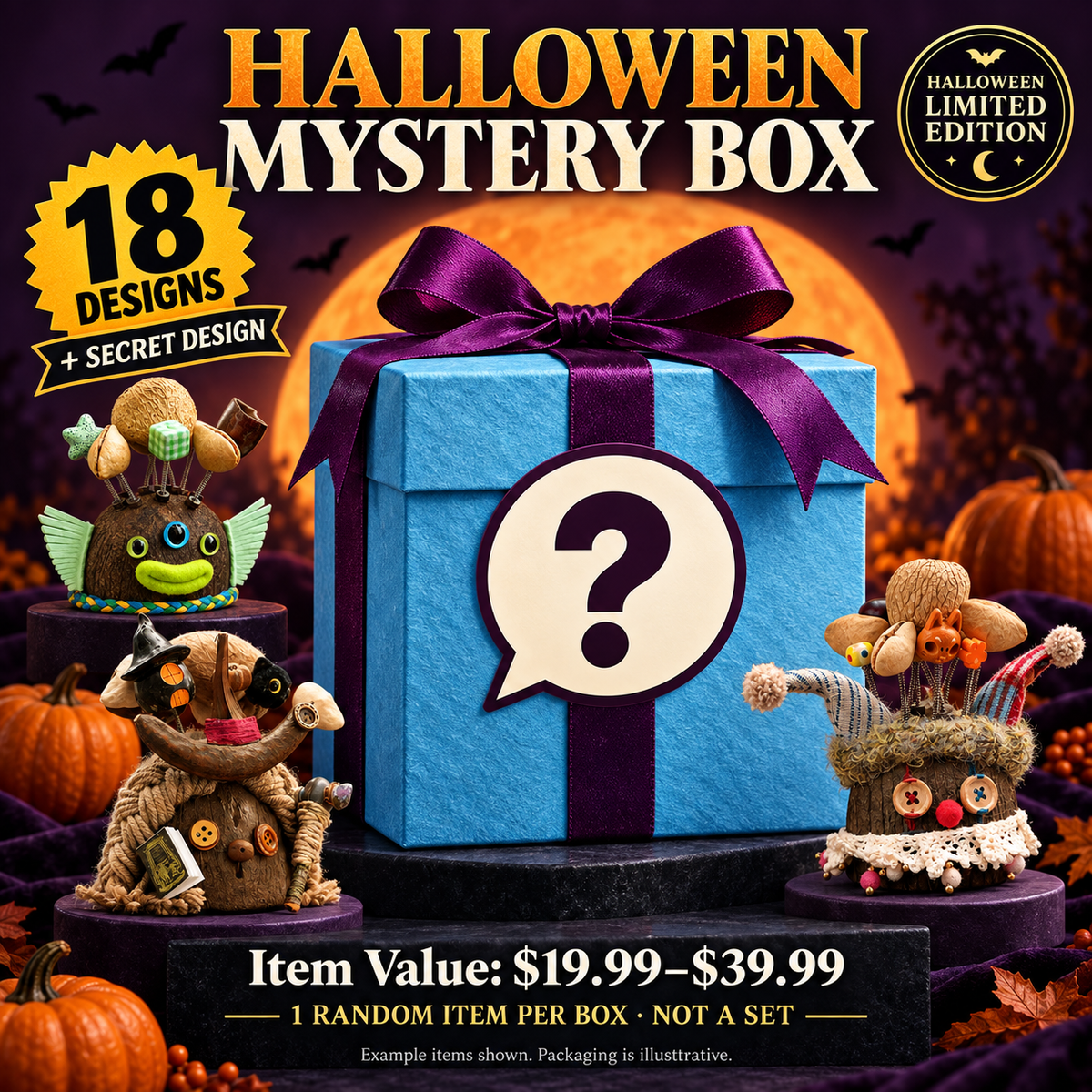 Halloween Mystery Box — 1 Random Item | 18 Designs + Secret Design