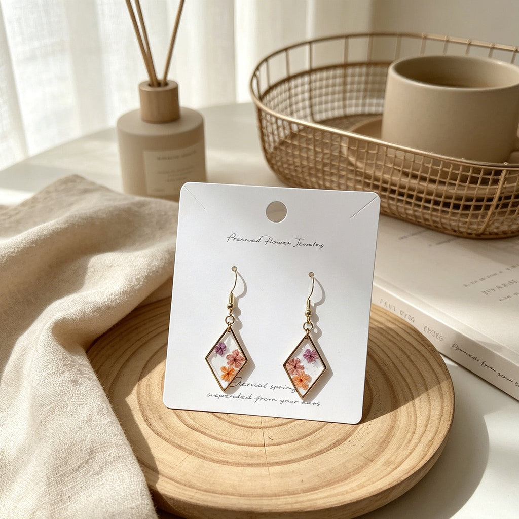 Floral Jewelry | EverPetal Pressed Flower Resin Earrings Collection - Yunicrafts