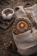 "Flower Moon Dream" Handcrafted Bamboo Stream Drum (15cm) – Portable Natural Wood Water Drum for Meditation & Yoga - Yunicrafts