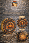 "Flower Moon Dream" Handcrafted Bamboo Stream Drum (15cm) – Portable Natural Wood Water Drum for Meditation & Yoga - Yunicrafts