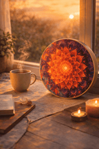 "Flying Fish Sea" Handcrafted Bamboo Stream Drum (20cm) – Vibrant Natural Wood Water Drum for Yoga & Mindfulness - Yunicrafts