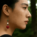 "Forest Harmony" Red Seed Earrings - Yunicrafts