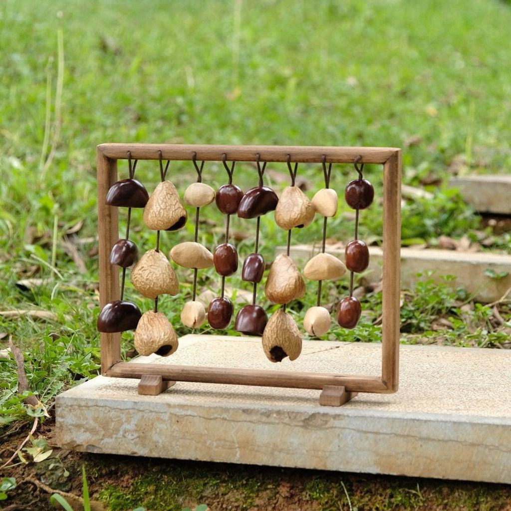 "Fruit Bell Harp" Vertical Seed Sound Sculpture - Yunicrafts