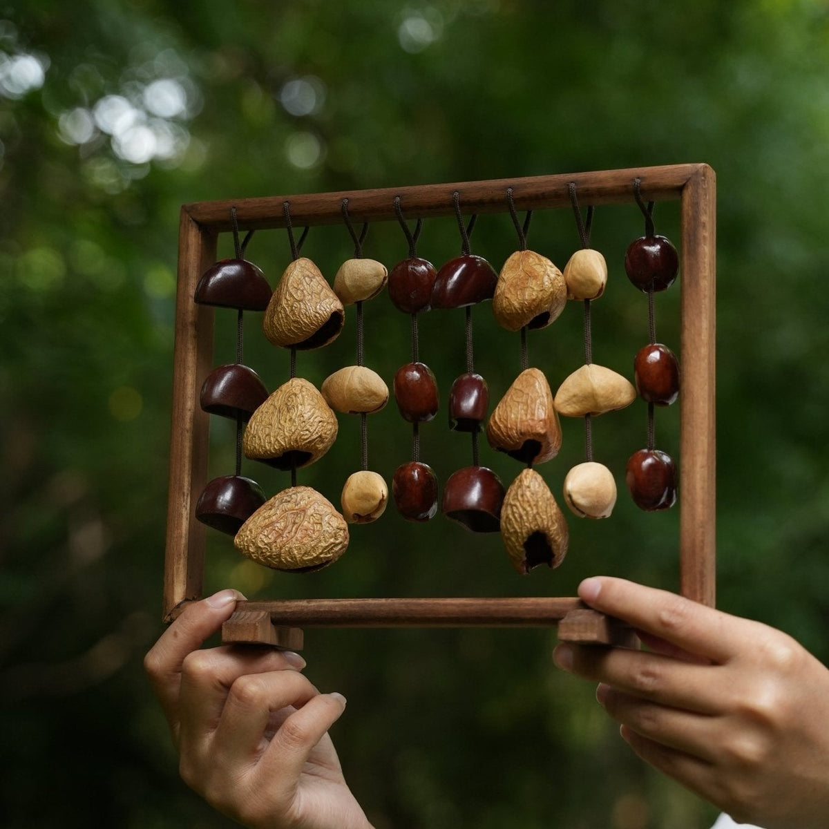 "Fruit Bell Harp" Vertical Seed Sound Sculpture - Yunicrafts