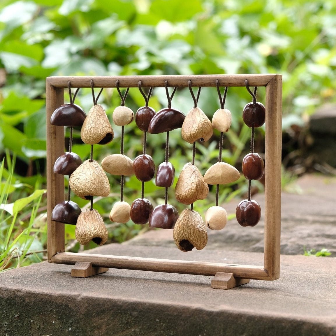 "Fruit Bell Harp" Vertical Seed Sound Sculpture - Yunicrafts