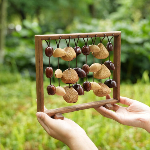"Fruit Bell Harp" Vertical Seed Sound Sculpture - Yunicrafts