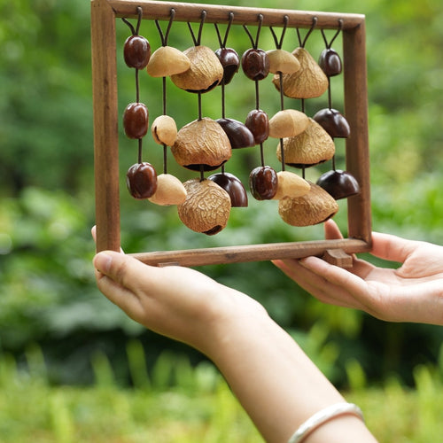 "The Fruit Bell Harp" - Vertical Seed Sound Sculpture & Zen Lyre - Yunicrafts