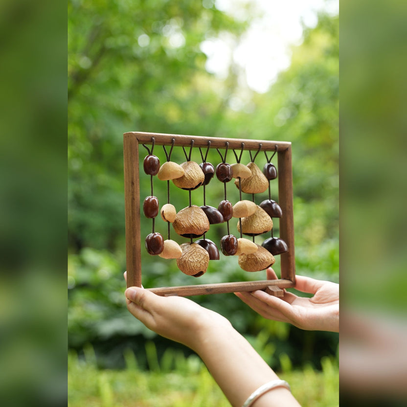 "The Fruit Bell Harp" - Vertical Seed Sound Sculpture & Zen Lyre - Yunicrafts
