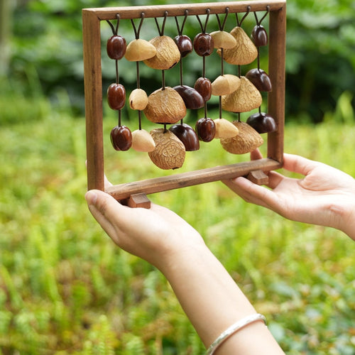 "The Fruit Bell Harp" - Vertical Seed Sound Sculpture & Zen Lyre - Yunicrafts