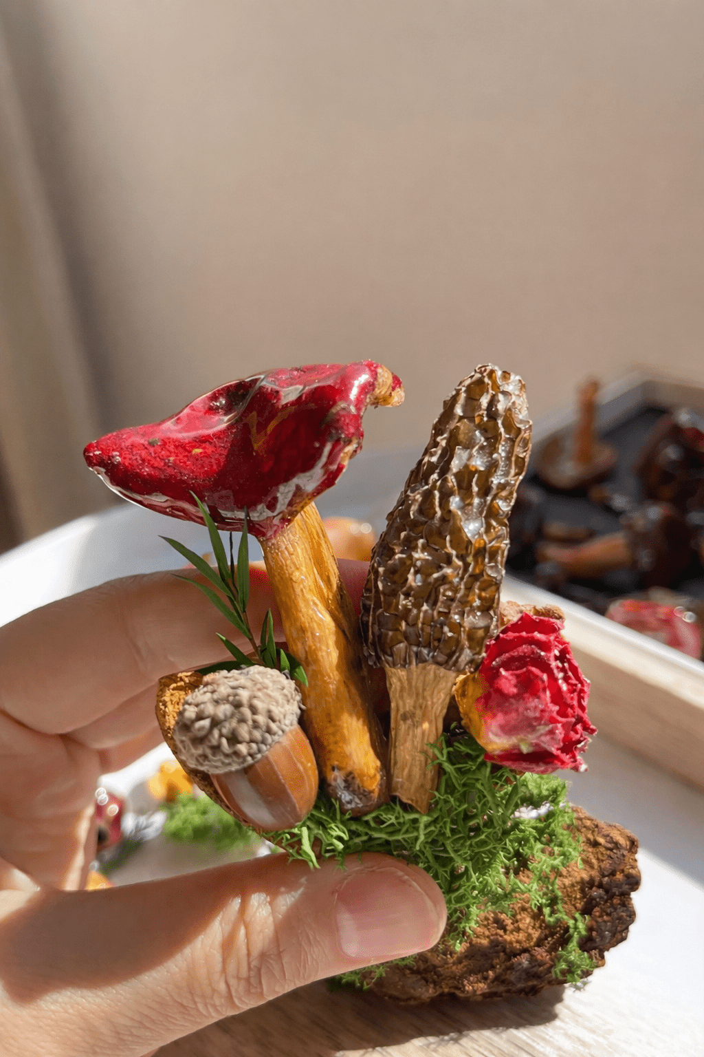Handcrafted Real-Mushroom Fridge Magnets - Yunicrafts