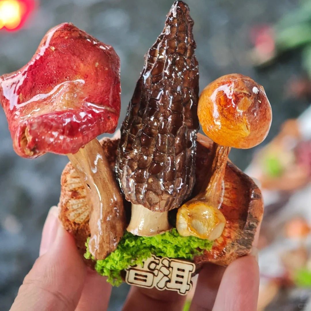 Handcrafted Real-Mushroom Fridge Magnets - Yunicrafts