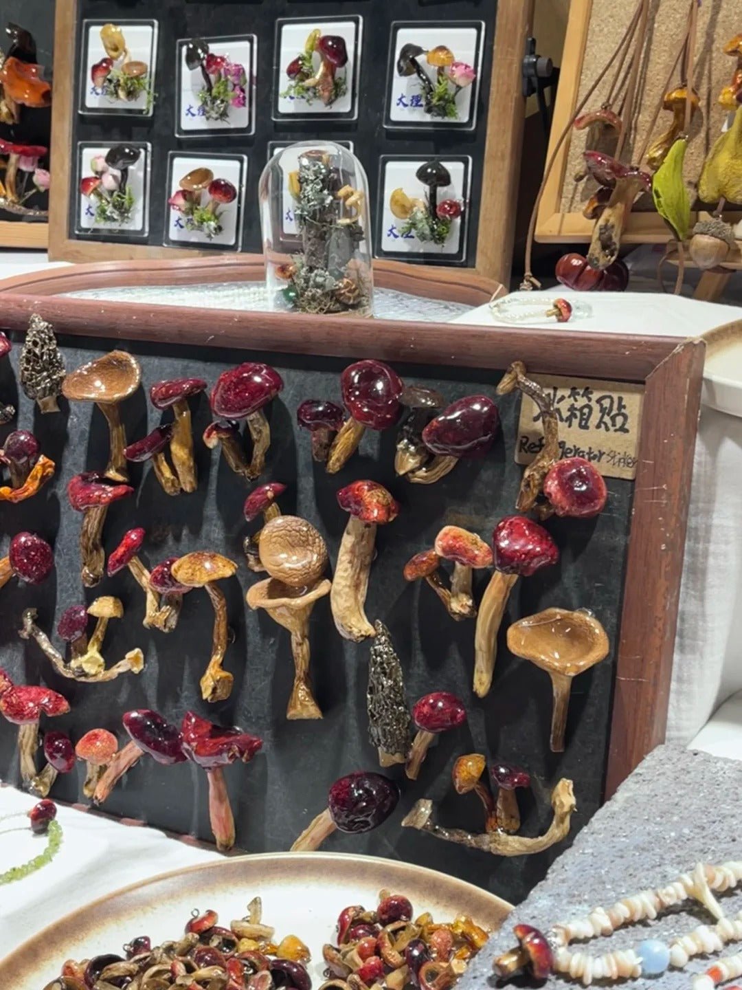 Handcrafted Real - Mushroom Fridge Magnets – Nature Preserved in Art Gift Idea - Yunicrafts