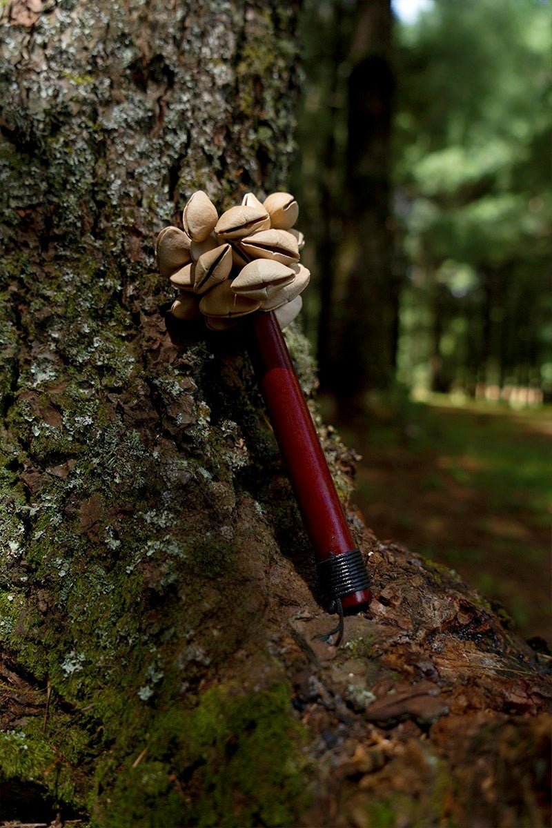 Handmade Chacha Oleander Seed Pod Wooden Handle Shaker – Rainforest Rhythm Instrument - Yunicrafts