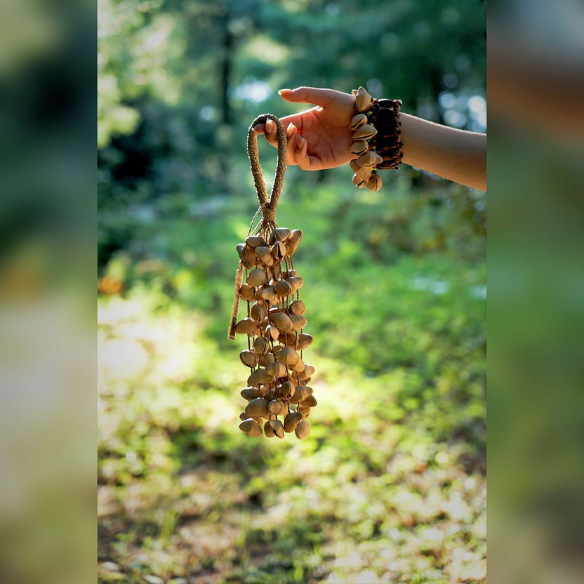 Seed Shaker | Handmade Chacha Oleander Seed Rope Hand Bell – Natural Rainforest Sound Decor - Yunicrafts