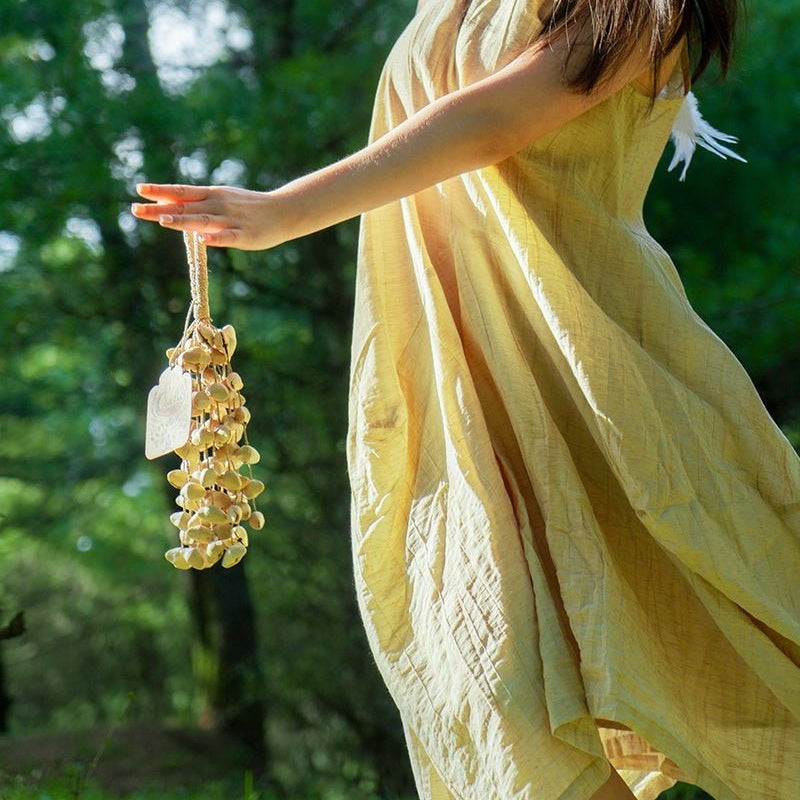 Seed Shaker | Handmade Chacha Oleander Seed Rope Hand Bell – Natural Rainforest Sound Decor - Yunicrafts