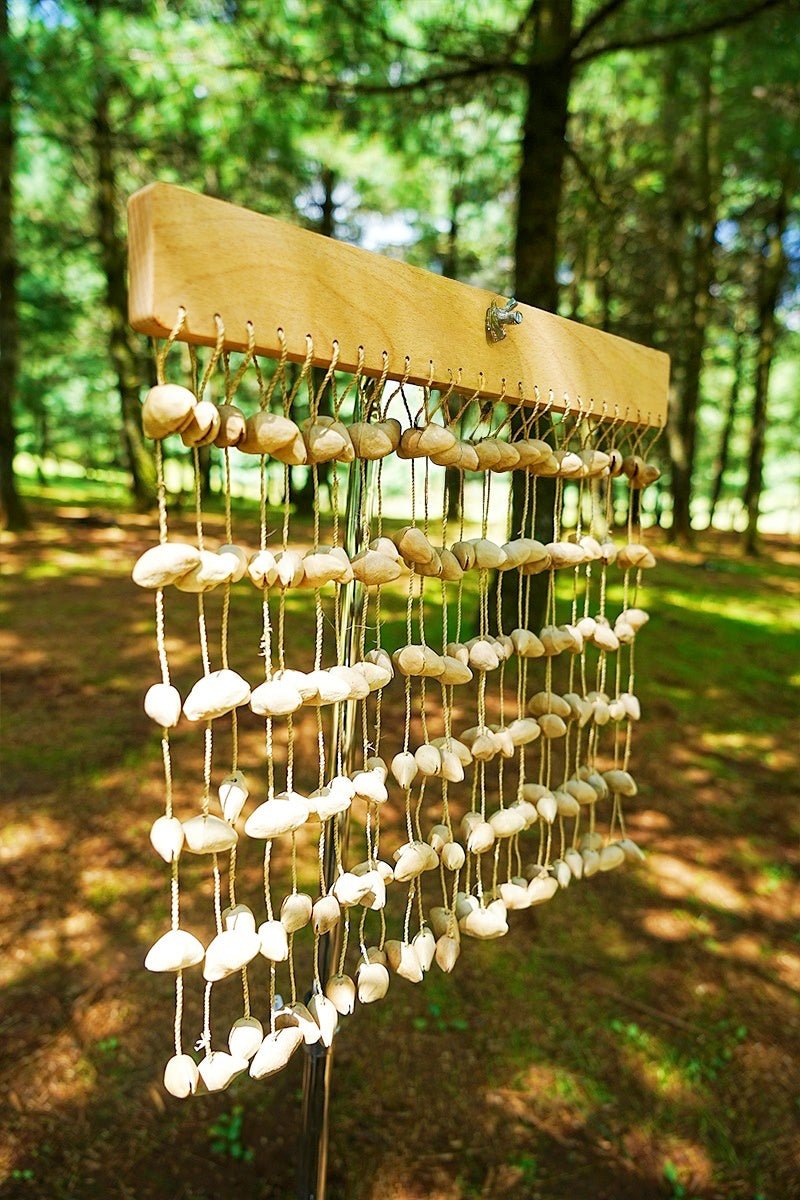 Handmade Chacha Oleander Seed Shell Bar Chime – Natural Rainforest Wind Instrument - Yunicrafts