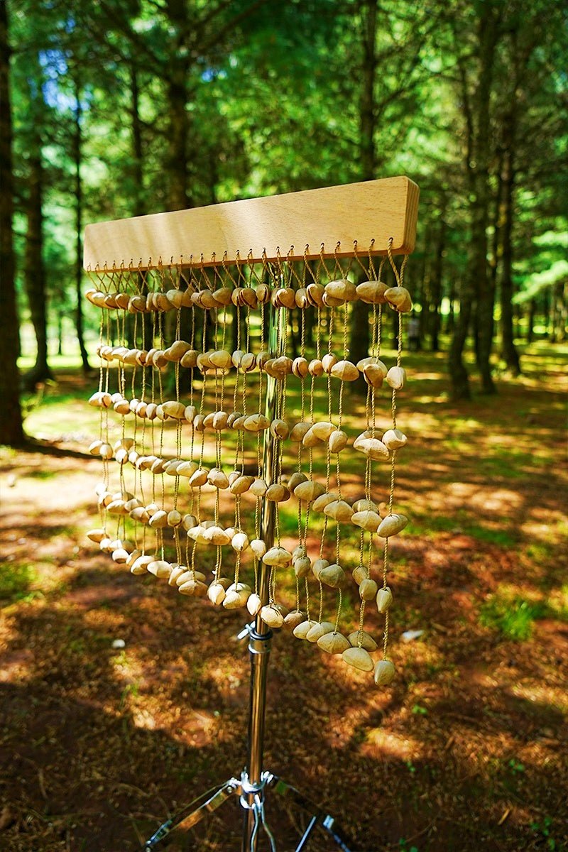 Handmade Chacha Oleander Seed Shell Bar Chime – Natural Rainforest Wind Instrument - Yunicrafts