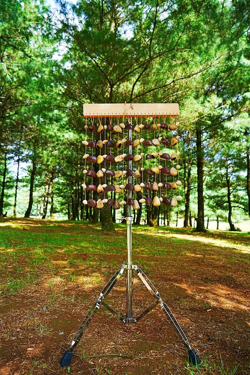 Handmade Entada, Pala Cardamom & Chacha Oleander Seed Shell Bar Wind Chime - Yunicrafts