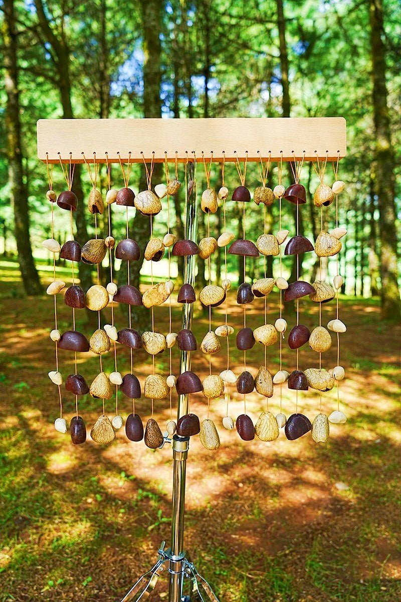 Handmade Entada, Pala Cardamom & Chacha Oleander Seed Shell Bar Wind Chime - Yunicrafts