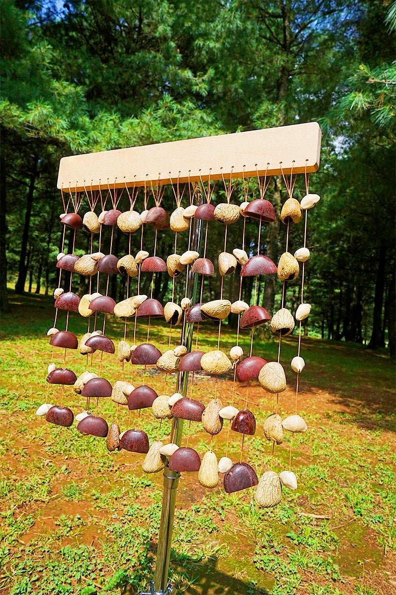 Handmade Entada, Pala Cardamom & Chacha Oleander Seed Shell Bar Wind Chime - Yunicrafts