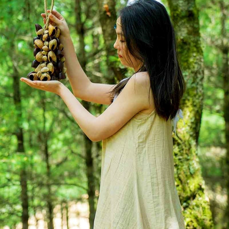 Seed Shaker | Handmade Entada, Pala Cardamom & Chacha Oleander Seed Shell Hand Bell– Natural Rainforest Sound - Yunicrafts