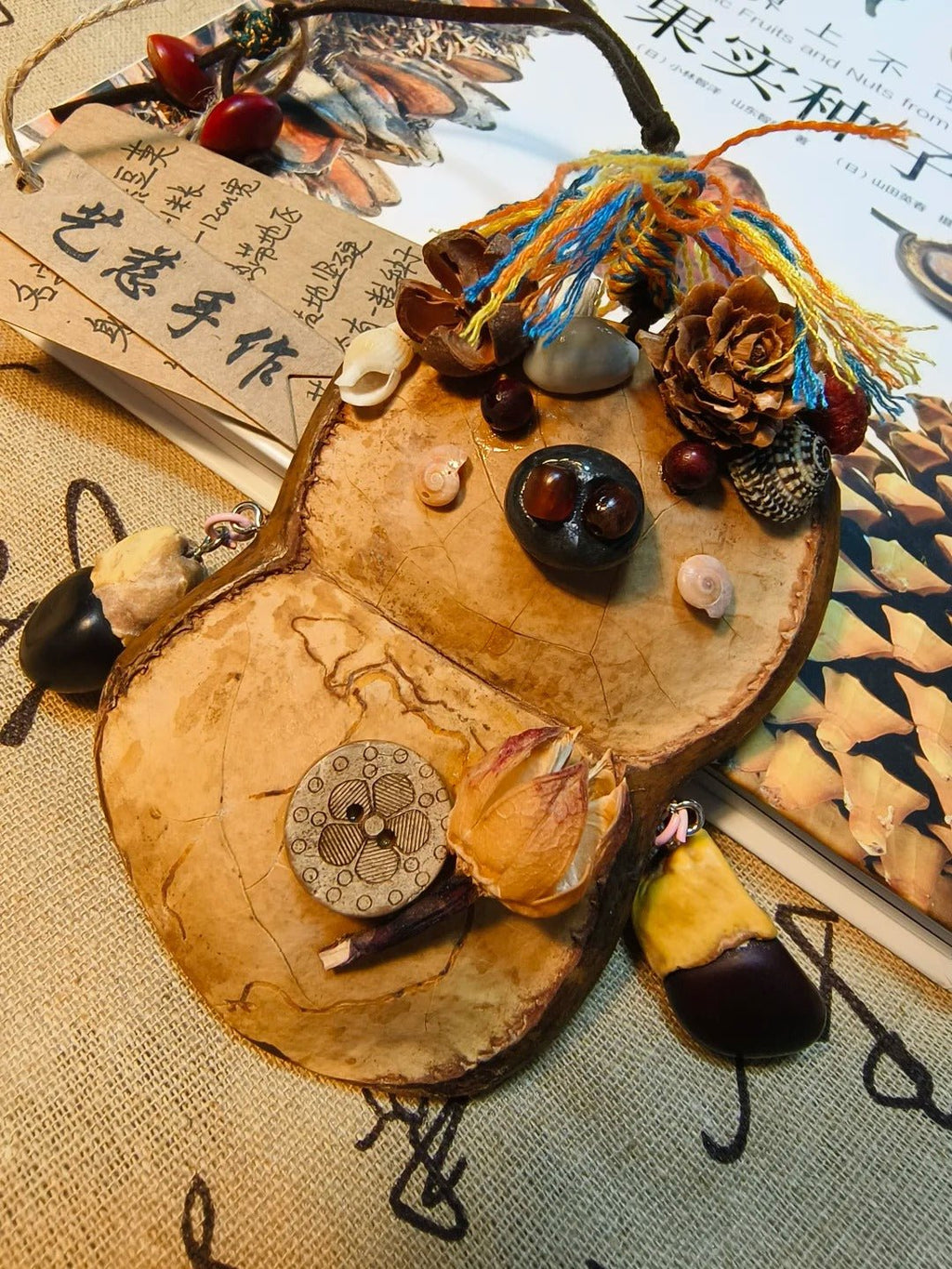 Handmade Entada Pod Ornament with Spinning Feature – Nature - Inspired Gift - Yunicrafts