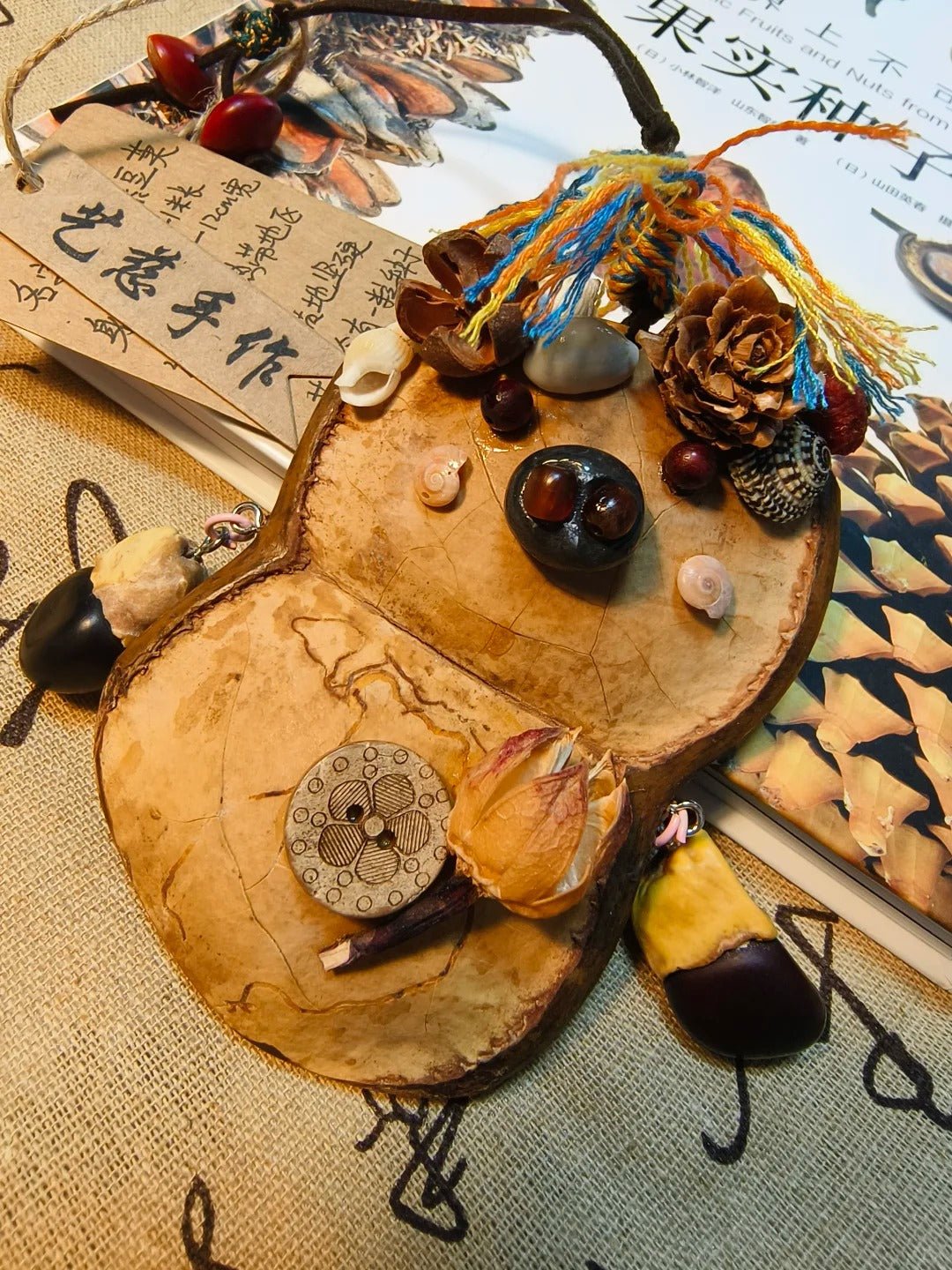 Handmade Entada Pod Ornament with Spinning Feature – Nature - Inspired Gift - Yunicrafts