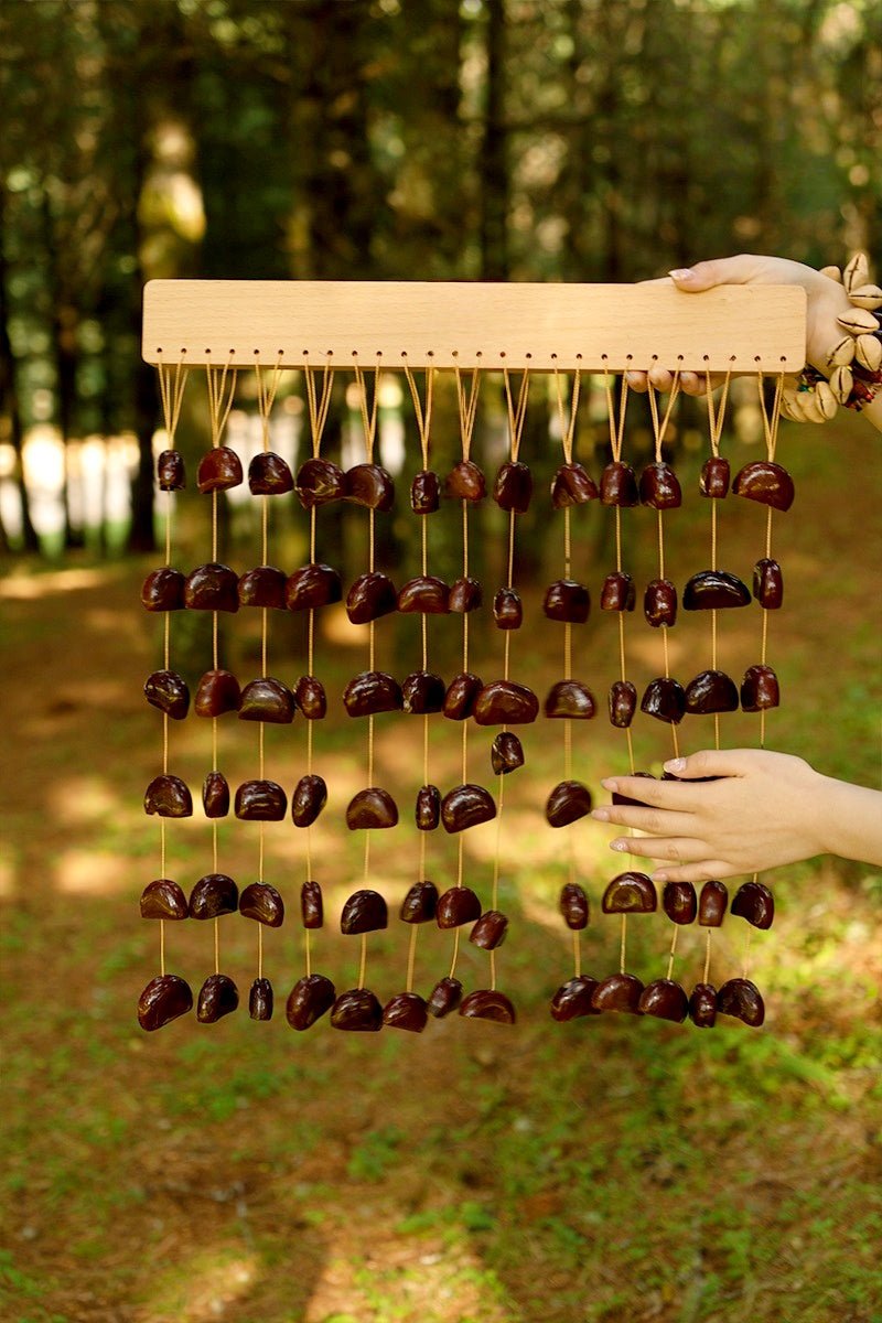 Handmade Juju Duckvine Seed Shell Bar Wind Chime – Natural Rainforest Sound - Yunicrafts