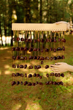 Handmade Juju Duckvine Seed Shell Bar Wind Chime – Natural Rainforest Sound - Yunicrafts