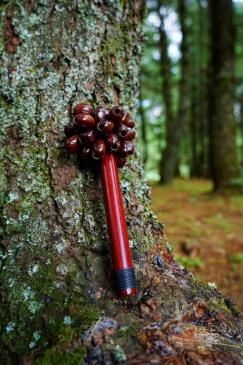 Handmade Pala Cardamom Seed Pod Wooden Handle Shaker – Rainforest Rhythm - Yunicrafts