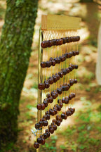 Handmade Pala Cardamom Seed Shell Bar Chime – Natural Rainforest Decor - Yunicrafts