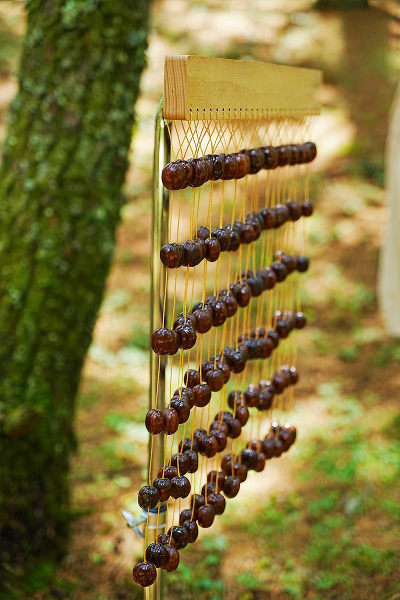 Handmade Pala Cardamom Seed Shell Bar Chime – Natural Rainforest Decor - Yunicrafts