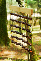 Handmade Pala Cardamom Seed Shell Bar Chime – Natural Rainforest Decor - Yunicrafts