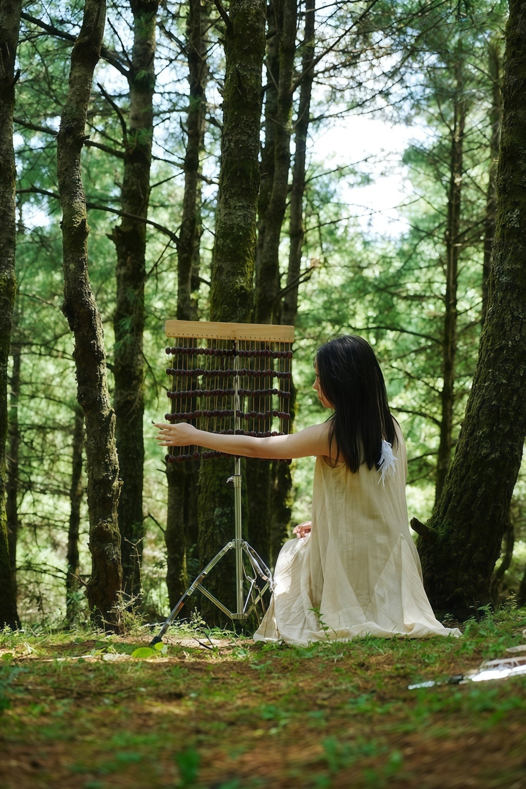 Handmade Pala Cardamom Seed Shell Bar Chime – Natural Rainforest Decor - Yunicrafts