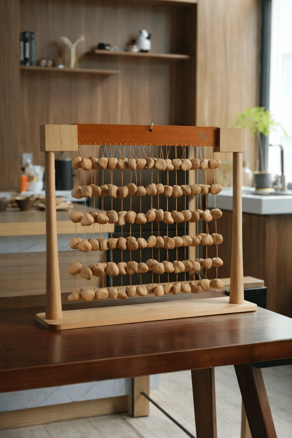 Handmade Panji Black Fruit Seed Shell Bar Wind Chime – Rainforest Sound Decor - Yunicrafts