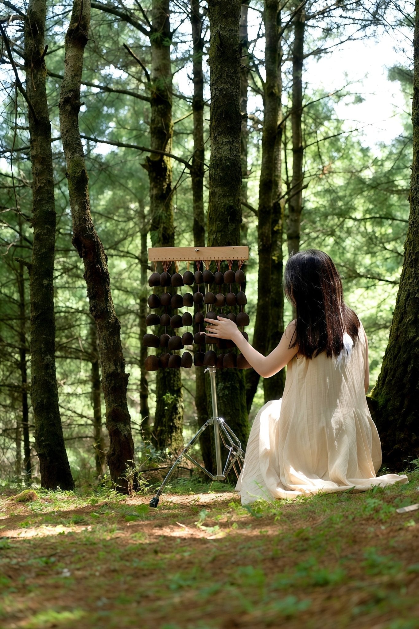 Handmade Salin Water Bellwood Seed Shell Bar Chime – Rainforest Decor - Yunicrafts